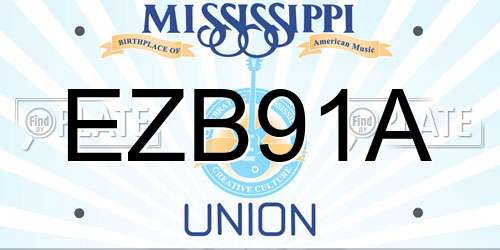 EZB91A Mississippi License Plate