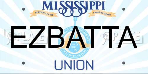 EZBATTA Mississippi License Plate