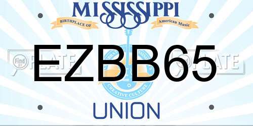 EZBB65 Mississippi License Plate