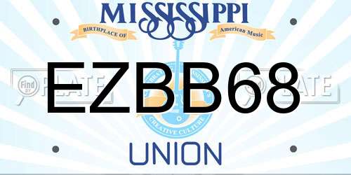 EZBB68 Mississippi License Plate