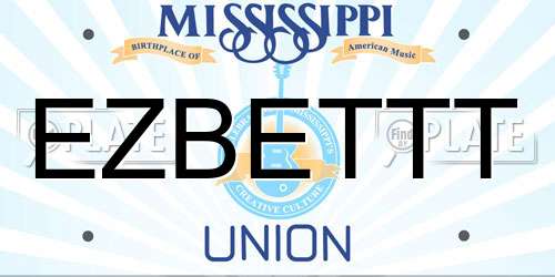 EZBETTT Mississippi License Plate