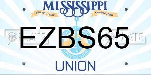 EZBS65 Mississippi License Plate