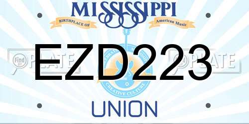 EZD223 Mississippi License Plate