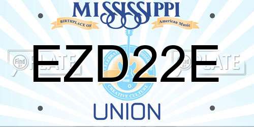 EZD22E Mississippi License Plate