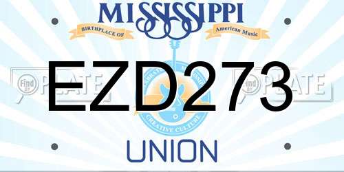 EZD273 Mississippi License Plate