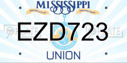 EZD723 Mississippi License Plate