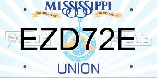 EZD72E Mississippi License Plate