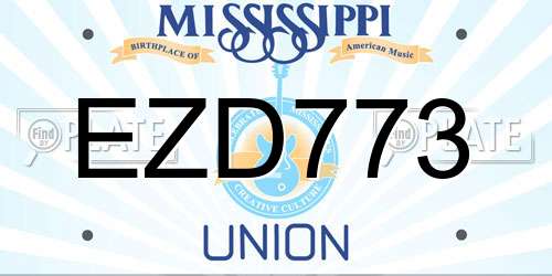 EZD773 Mississippi License Plate