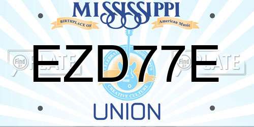 EZD77E Mississippi License Plate