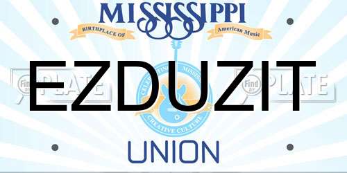 EZDUZIT Mississippi License Plate