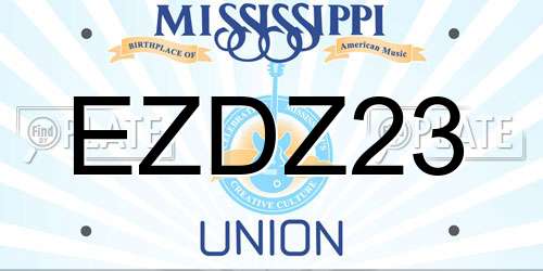 EZDZ23 Mississippi License Plate