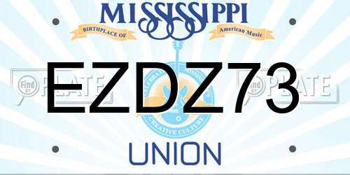 EZDZ73 Mississippi License Plate