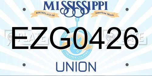 EZG0426 Mississippi License Plate