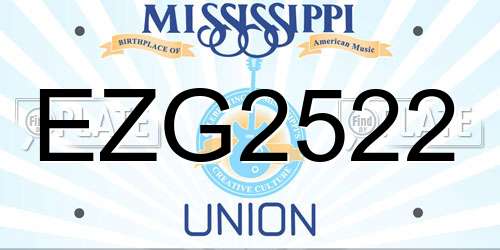 EZG2522 Mississippi License Plate