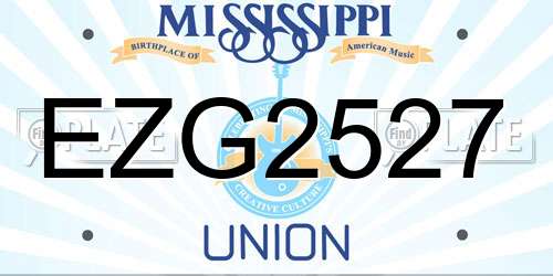 EZG2527 Mississippi License Plate
