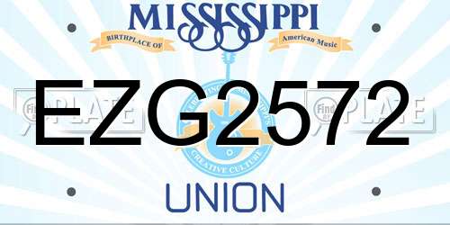 EZG2572 Mississippi License Plate