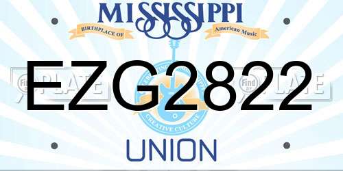 EZG2822 Mississippi License Plate