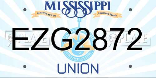EZG2872 Mississippi License Plate