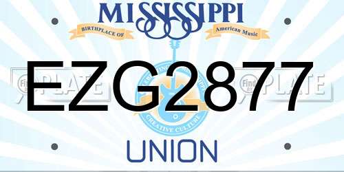 EZG2877 Mississippi License Plate