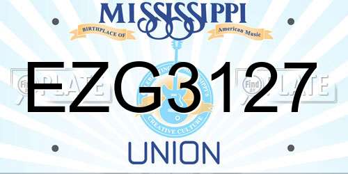 EZG3127 Mississippi License Plate