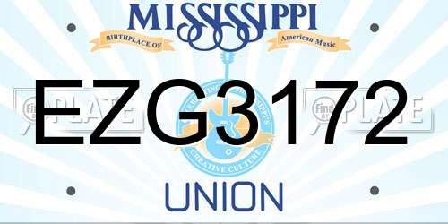 EZG3172 Mississippi License Plate