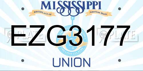 EZG3177 Mississippi License Plate