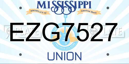 EZG7527 Mississippi License Plate
