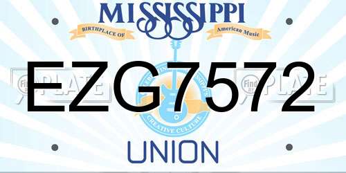 EZG7572 Mississippi License Plate