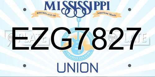 EZG7827 Mississippi License Plate
