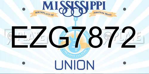 EZG7872 Mississippi License Plate