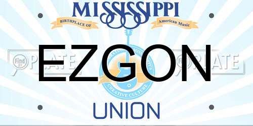 EZGON Mississippi License Plate