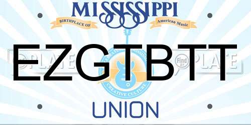 EZGTBTT Mississippi License Plate