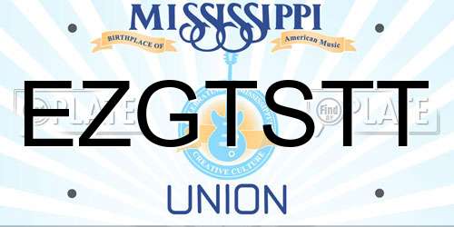 EZGTSTT Mississippi License Plate