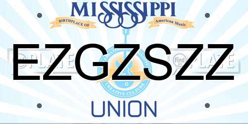 EZGZSZZ Mississippi License Plate