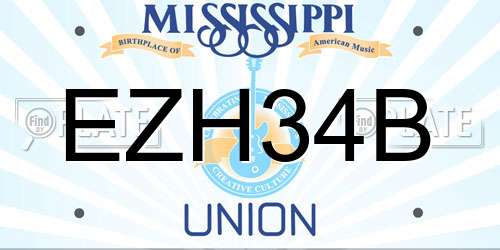 EZH34B Mississippi License Plate