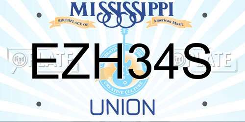 EZH34S Mississippi License Plate