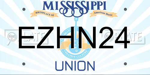EZHN24 Mississippi License Plate