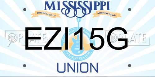 EZI15G Mississippi License Plate