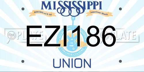 EZI186 Mississippi License Plate