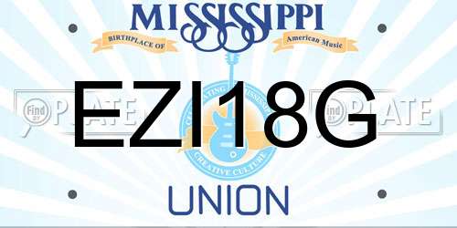 EZI18G Mississippi License Plate
