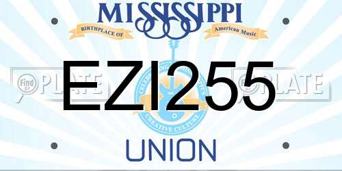 EZI255 Mississippi License Plate