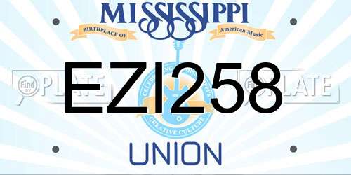 EZI258 Mississippi License Plate