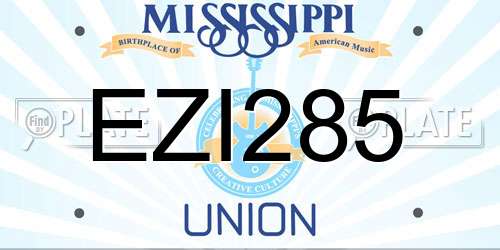 EZI285 Mississippi License Plate