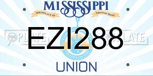 EZI288 Mississippi License Plate