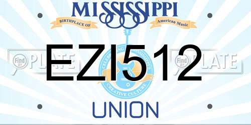 EZI512 Mississippi License Plate