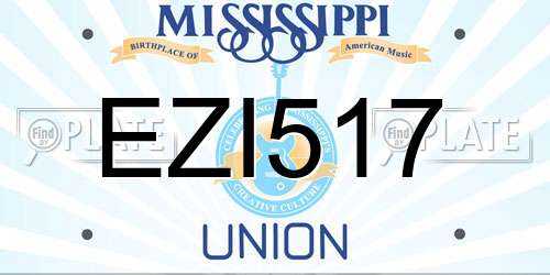 EZI517 Mississippi License Plate
