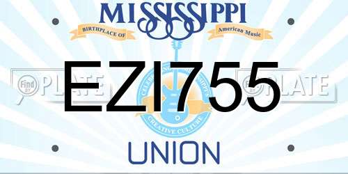 EZI755 Mississippi License Plate