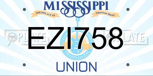 EZI758 Mississippi License Plate