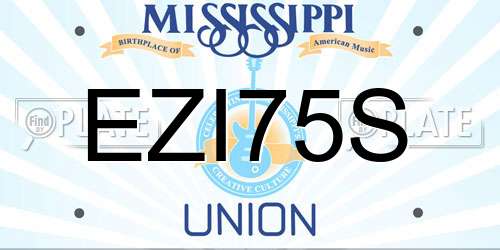 EZI75S Mississippi License Plate