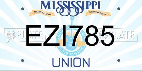 EZI785 Mississippi License Plate